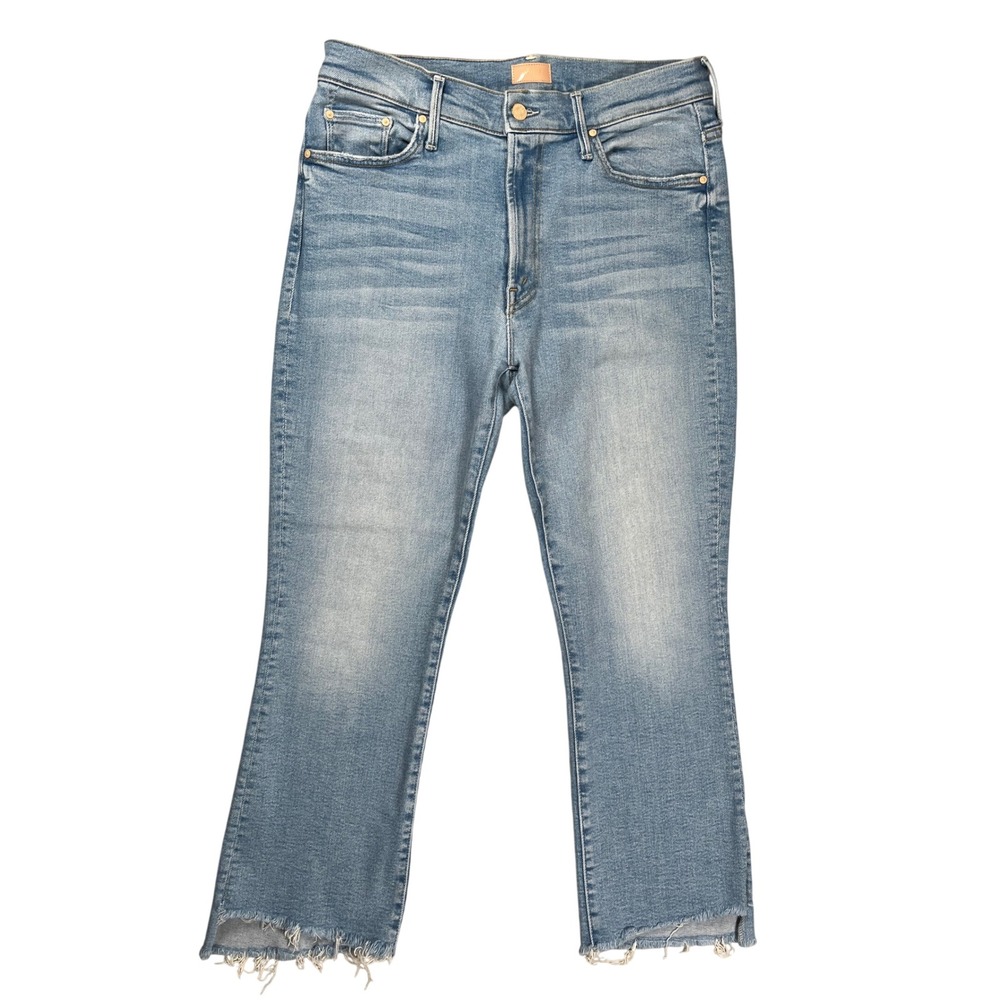 Mother The Insider Crop Step Fray Jeans Women 29 Blue Limited Edition Bootcut